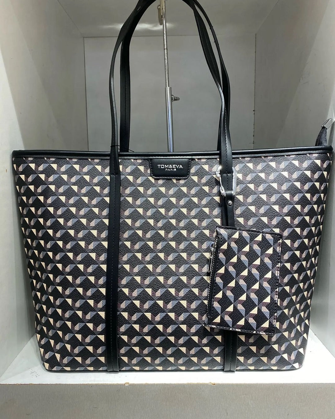 TOM & EVA – Geometrisk Shopper Tote med Avtagbar Necessär