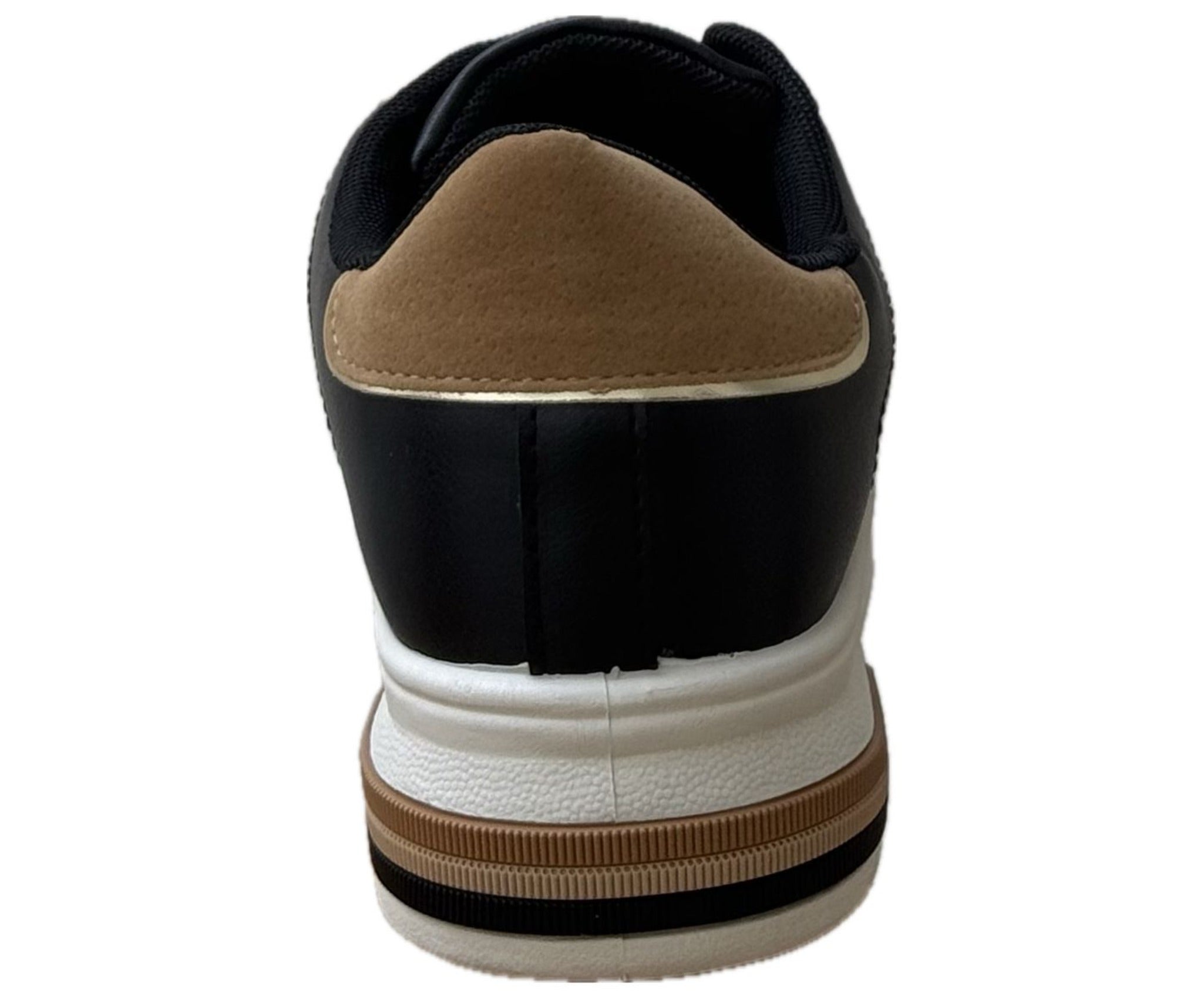 Svart & Beige Damsneaker med Guldiga Detaljer – Komfort & Stil i Ett
